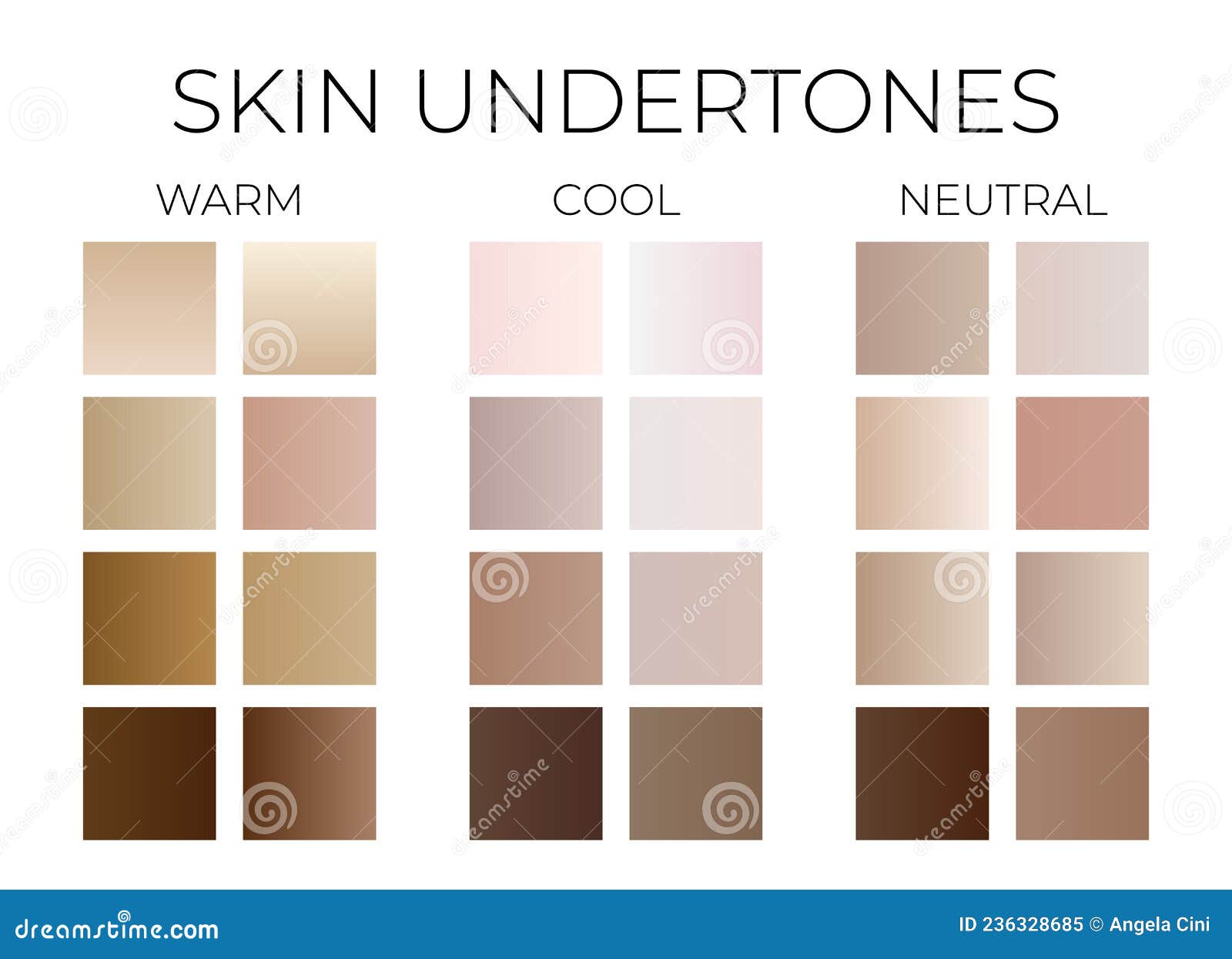 Gradient Skin Undertone Color Swatches With Warm Cool And Neutral Gradient Skin Undertone Color Swatches With Warm Cool And Neutral