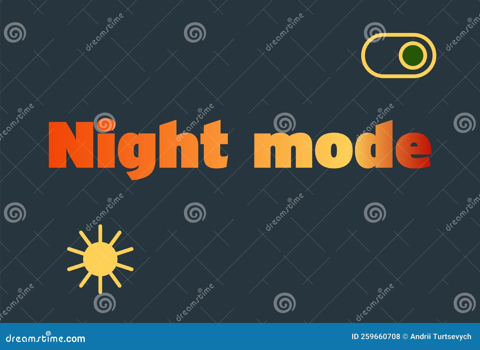 Gradient Text Night Mode, Vector Rainbow Style on Dark Background