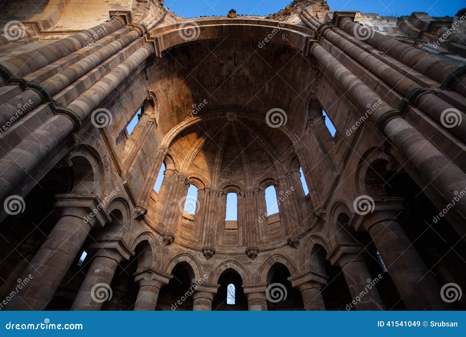 gradiose romanesque ruin of the monastery granja de moreruela in