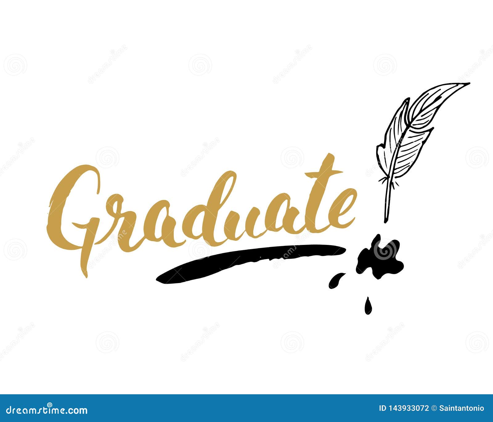Graduación Que Pone Letras a La Muestra Manuscrita, Texto Caligráfico