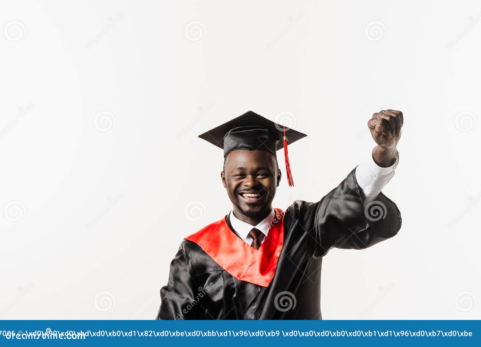 African american high school student with graduate certificate