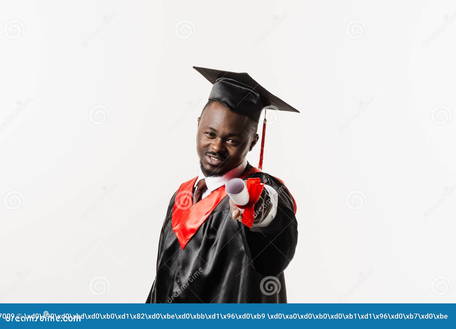Black graduation cap and gown