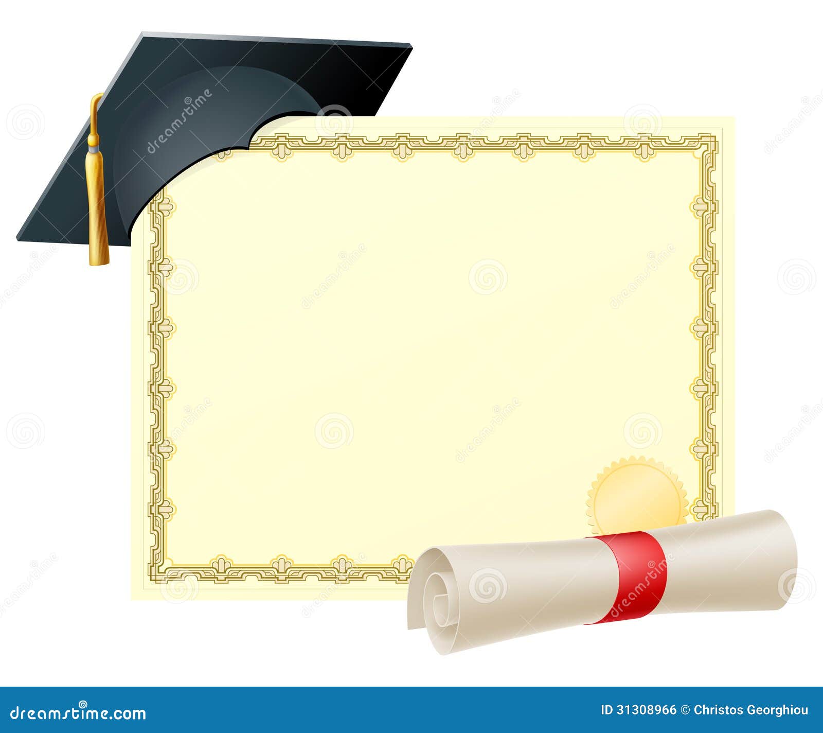 Graduation Cap And Diploma Background