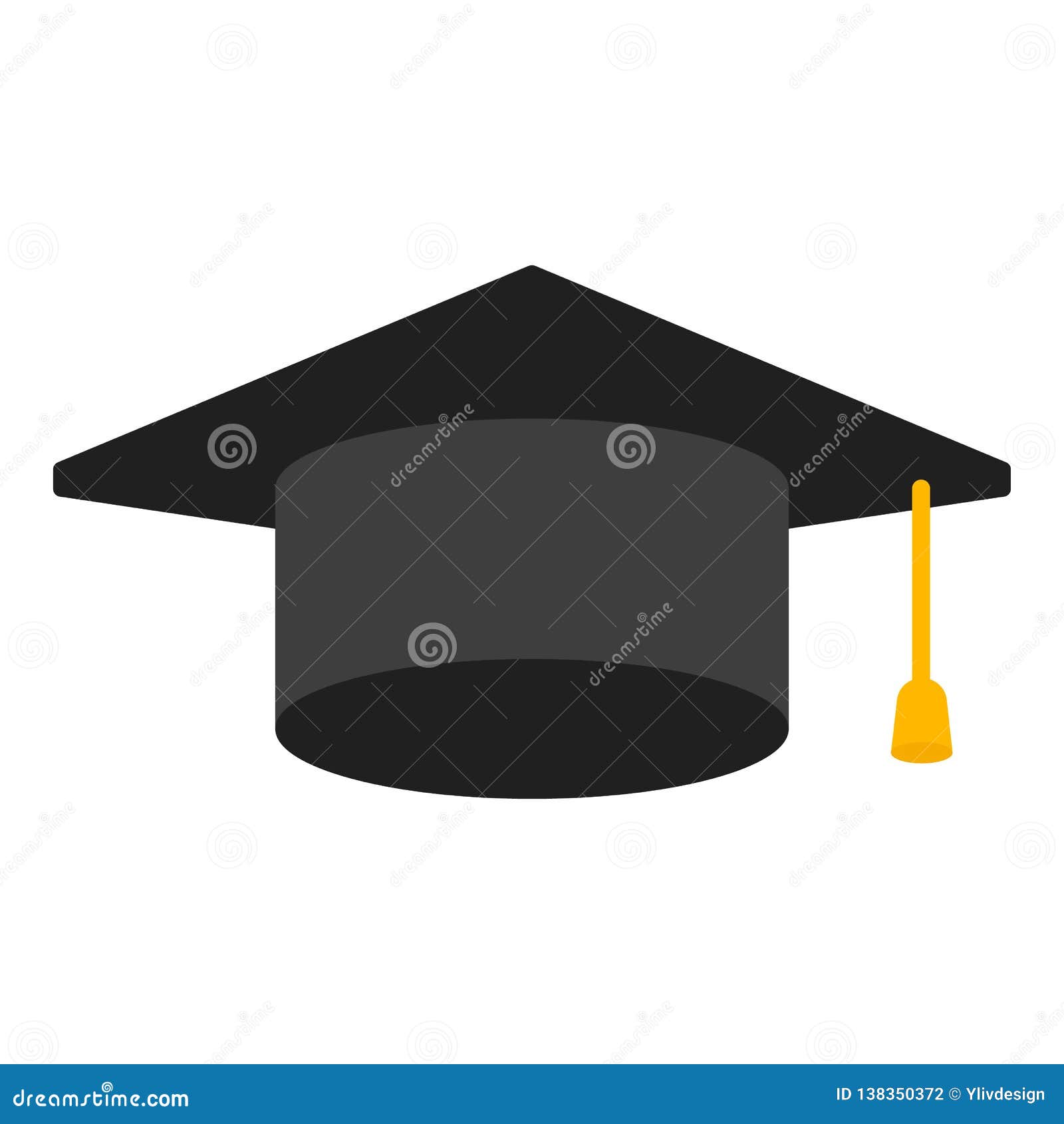 Graduate Hat Icon, Flat Style Stock Vector - Illustration of bachelor ...