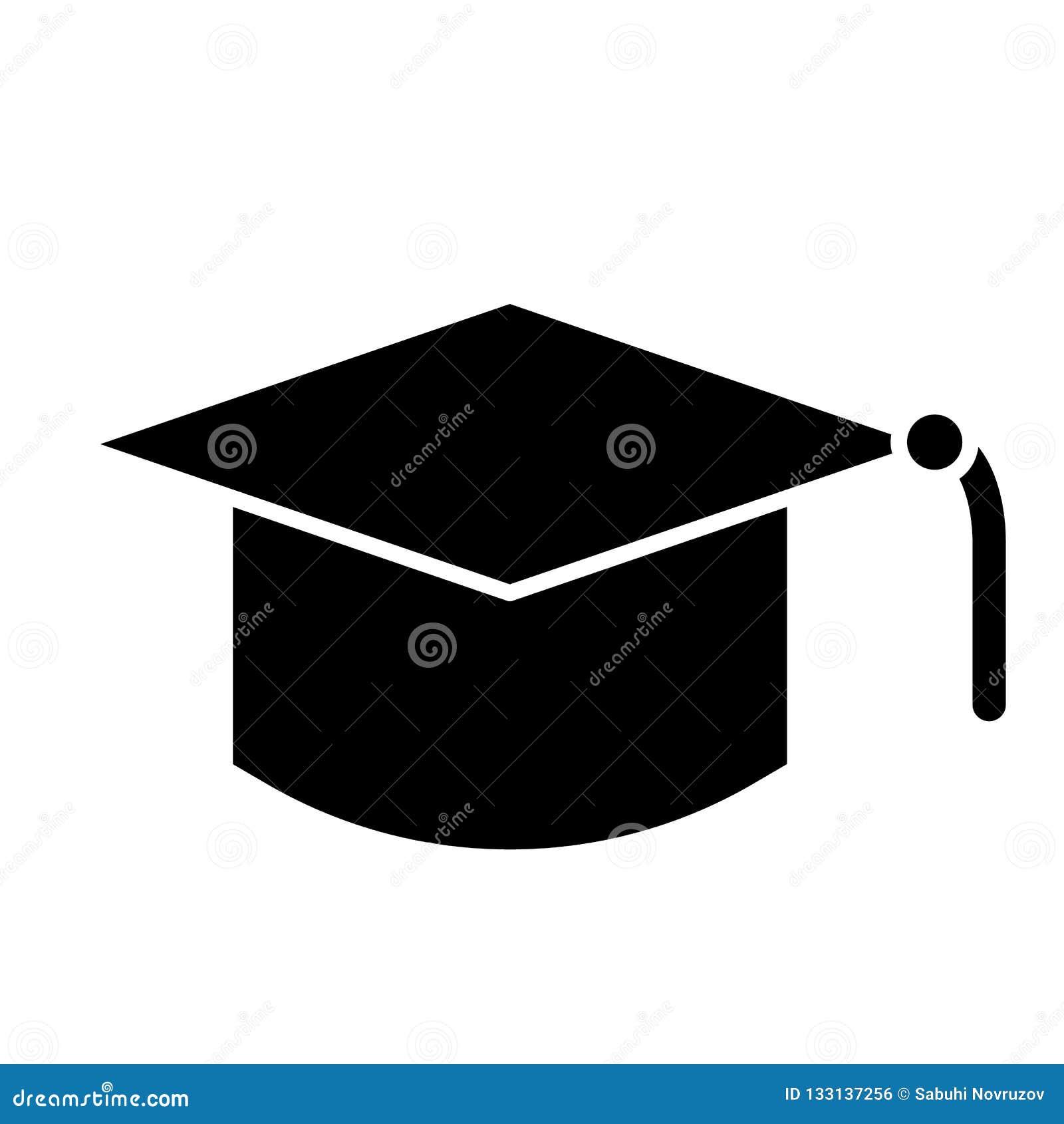 Download Graduate Hat Solid Icon. Education Vector Illustration Isolated On White. Graduation Cap Glyph ...