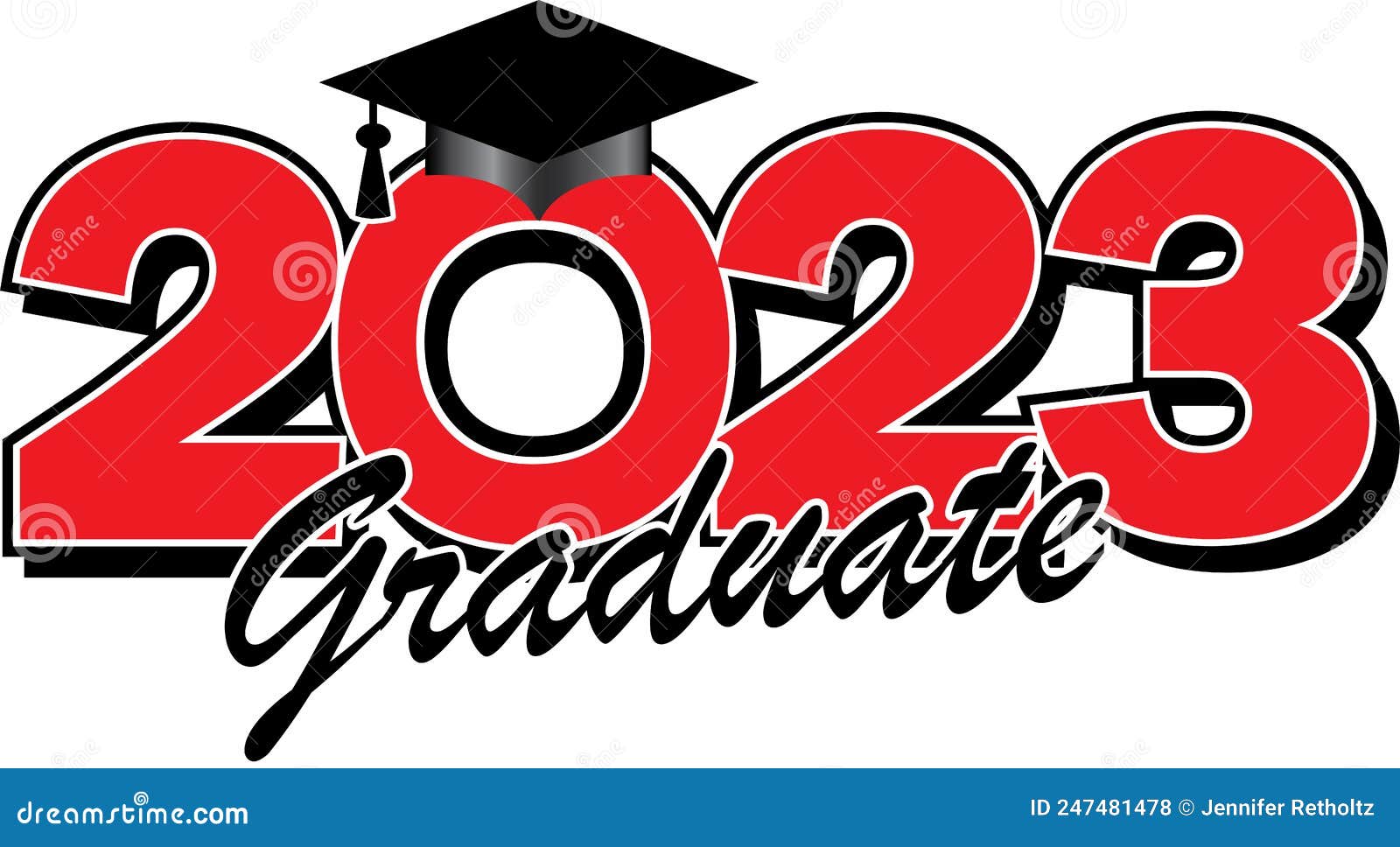2023 Graduate Red And Black Stock Illustration Illustration Of Design
