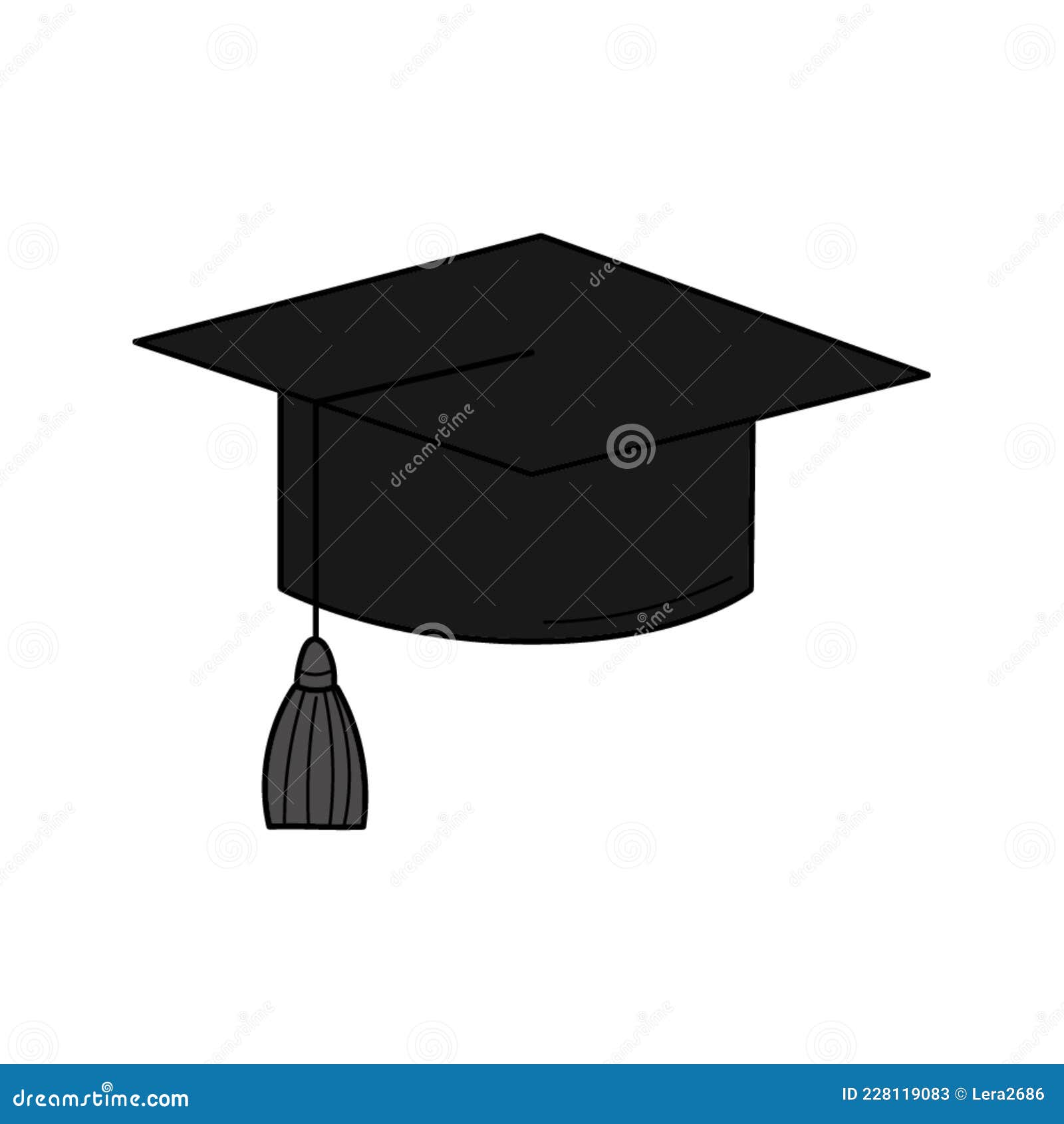 Graduate`s Hat. Doodle Style. the Symbol of Graduation. Hand-drawn ...