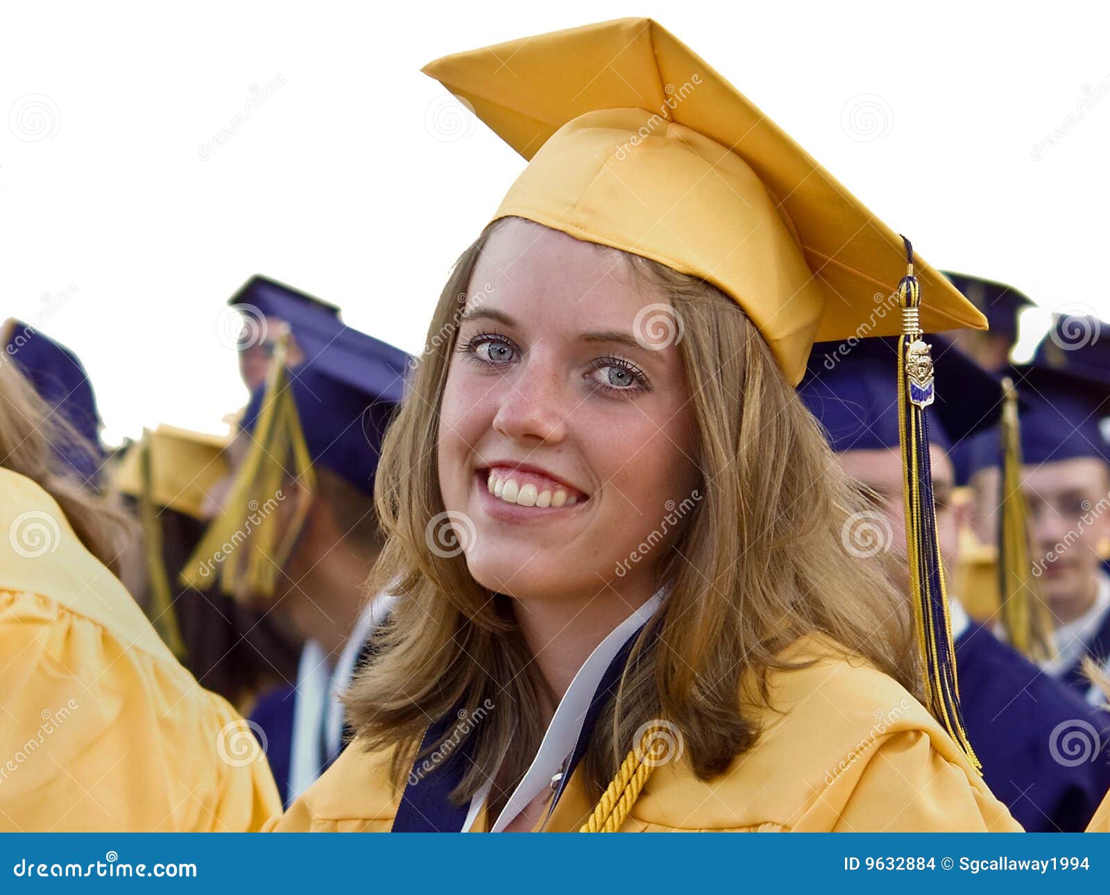Graduate Smiling in Cap and Gown Stock Photo Image of graduation