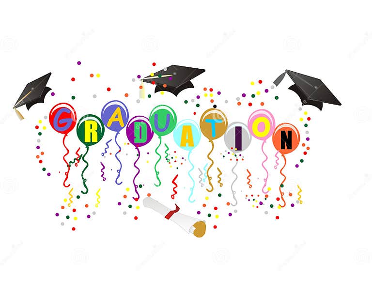 Graduation Ballons for Celebration Illustration Stock Vector ...