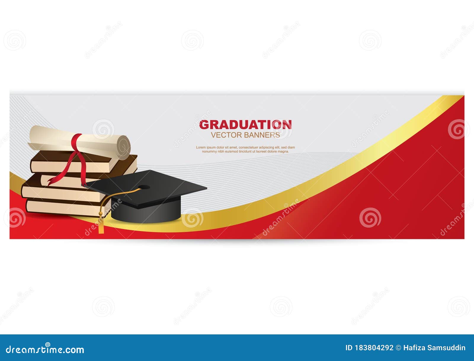 Graduation Banner. Vector Illustration Decorative Background Design