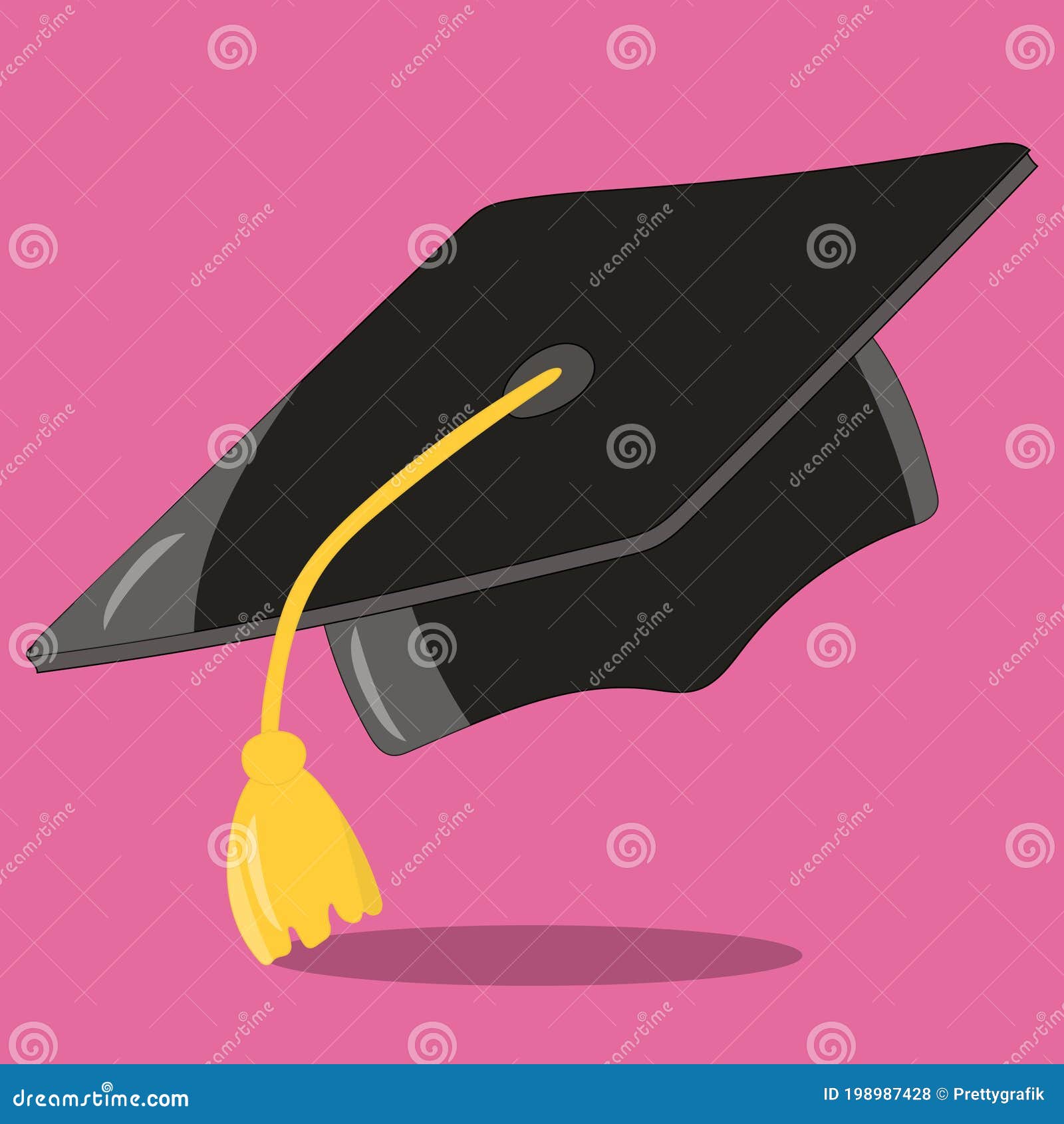 Graduation boys hat 02 2 stock vector. Illustration of vector - 198987428
