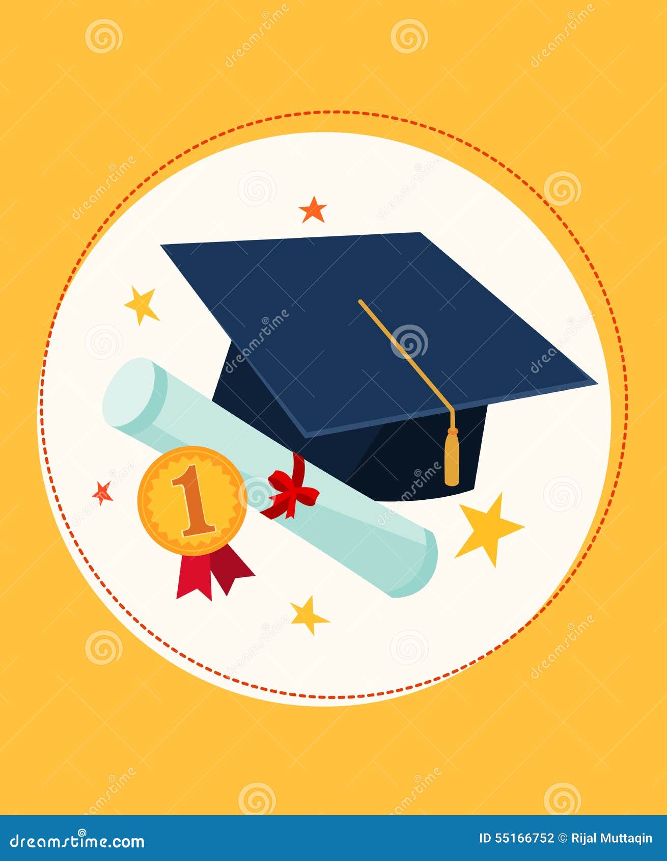 Graduation cap and award stock vector. Illustration of graduate - 55166752