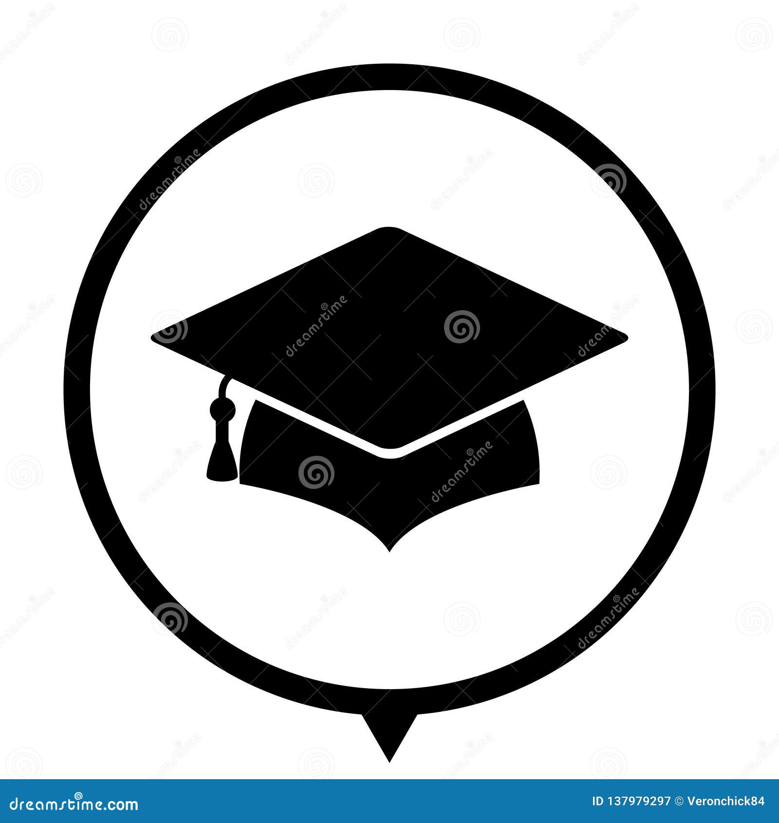 graduation cap - black icon