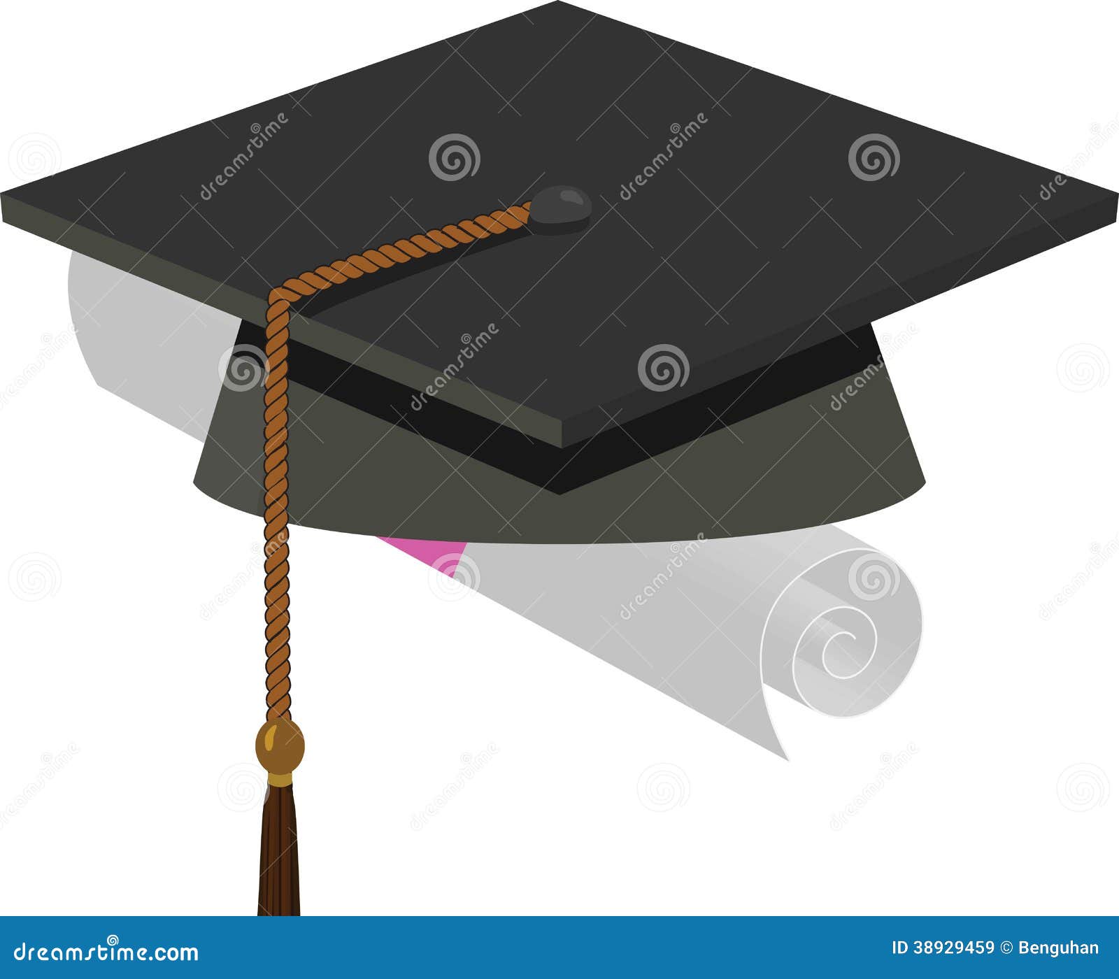 Graduation Cap - Black Mortarboard Stock Illustration - Illustration of ...