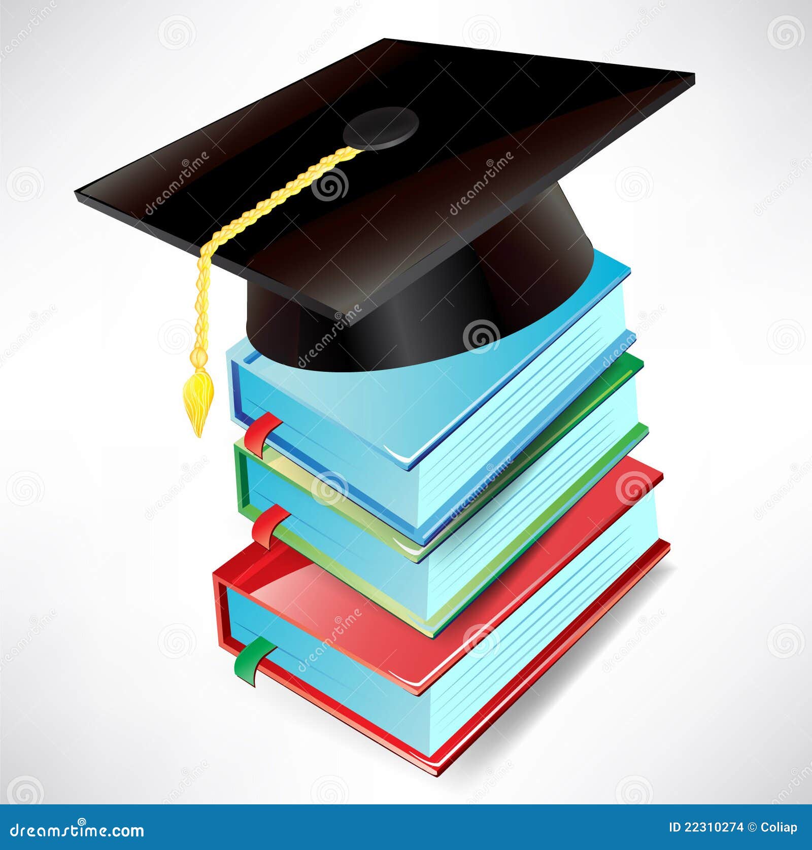 Graduation Cap And Books Stock Vector Illustration Of Tassel 22310274