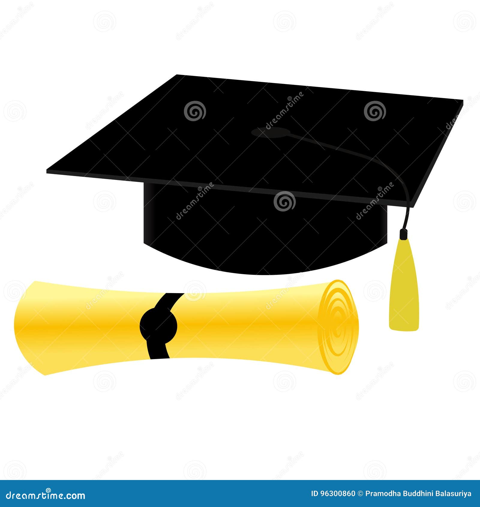 Graduation Cap and Certificate Stock Vector - Illustration of paper ...