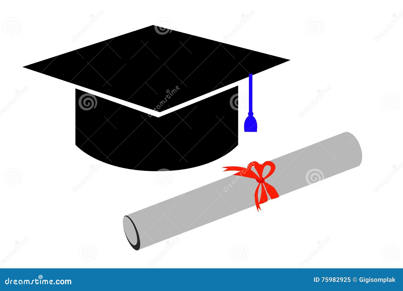 Graduation Cap and Certificate Stock Vector - Illustration of ...