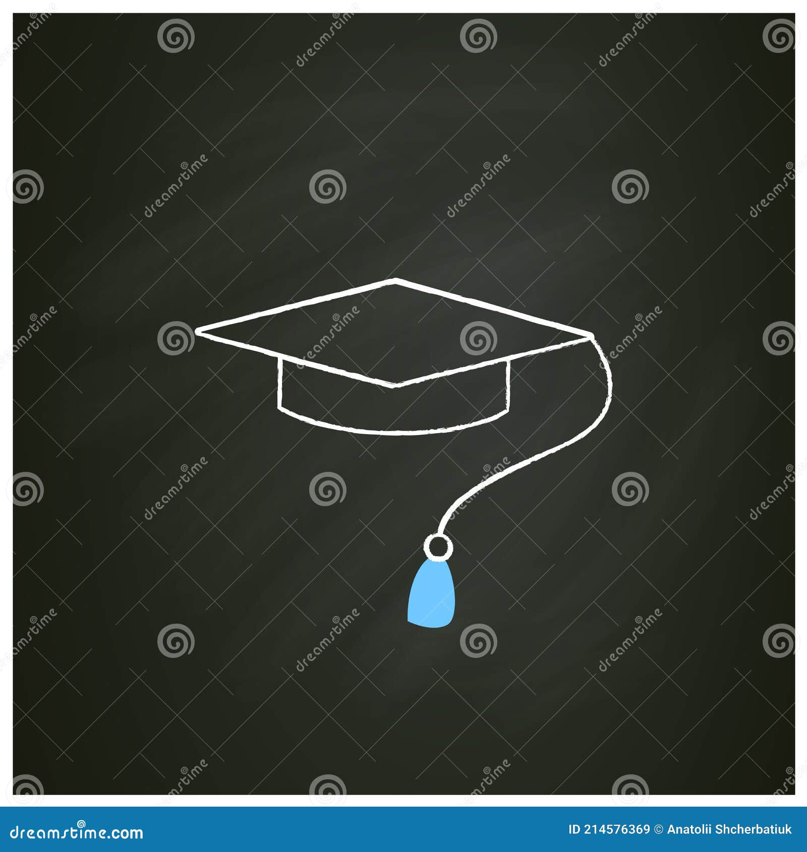 graduation cap chalk icon