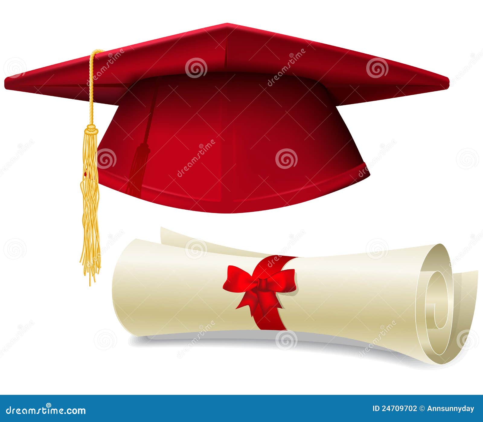 graduation cap and diploma