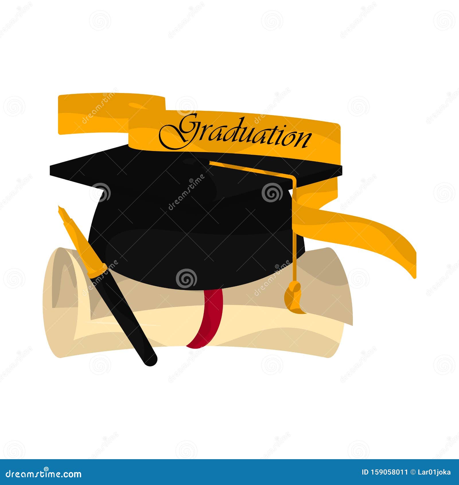 Graduation Objects Illustration Stock Vector - Illustration of ...