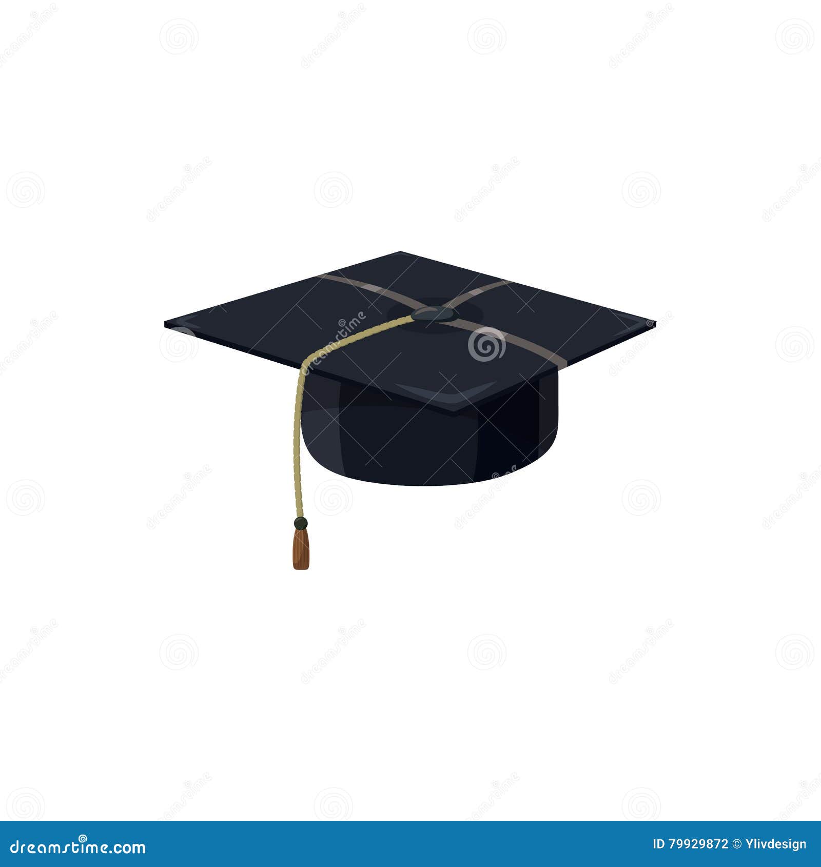 Graduation Cap Icon, Cartoon Style Stock Vector - Illustration of high ...