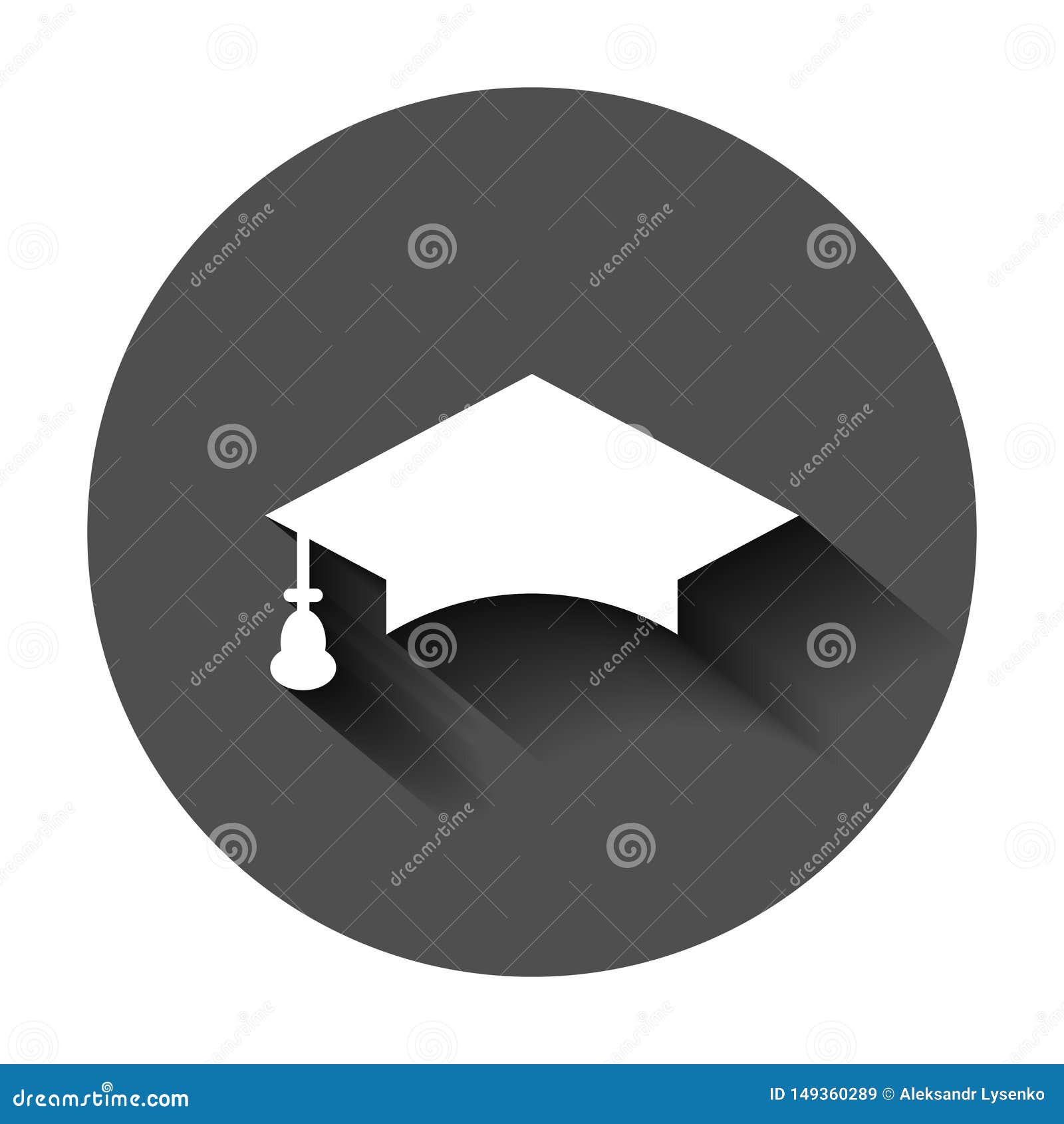 Graduation Cap Icon in Flat Style. Education Hat Vector Illustration on ...