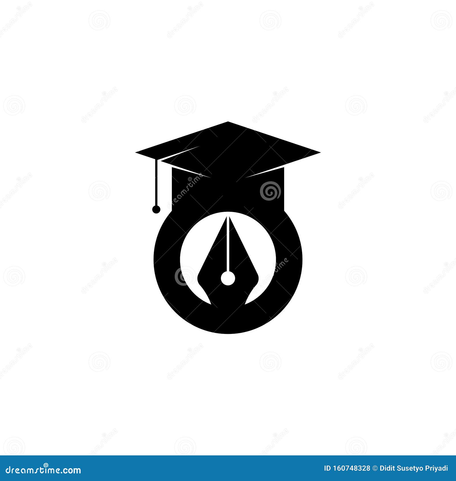 Graduation Cap and Pen Icon Graphic Design Template Simple Illustration ...