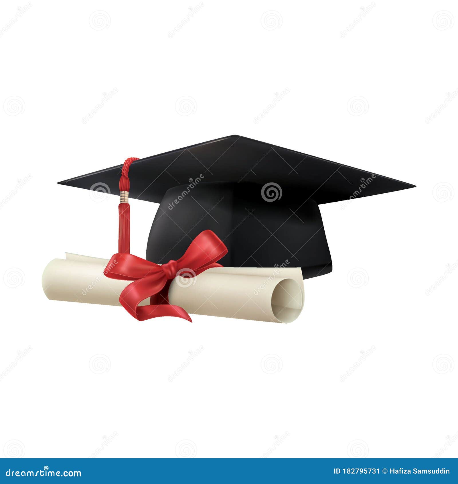 Graduation cap and scroll stock vector. Illustration of graduate