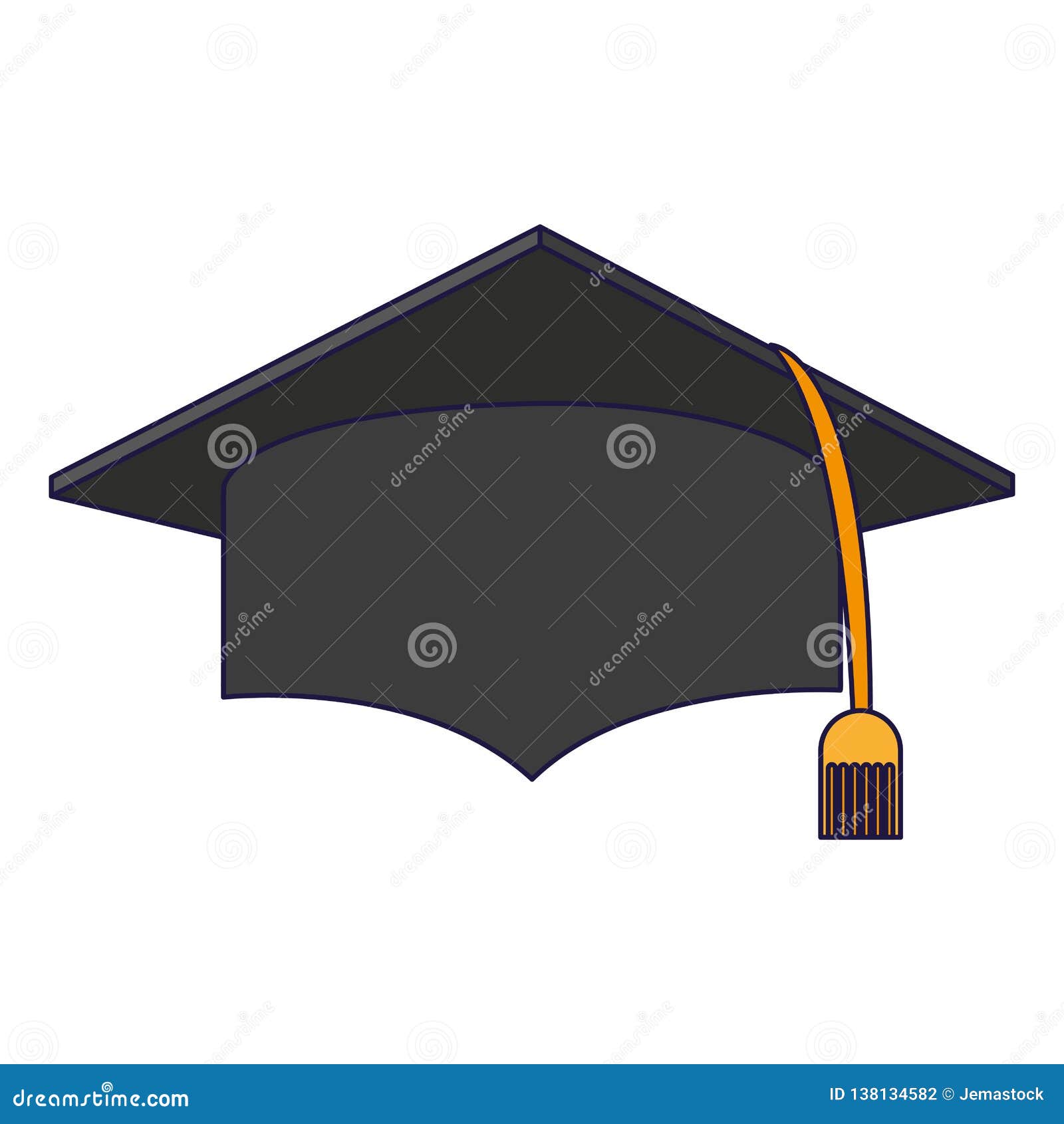 Graduation Cap Symbol Blue Lines Stock Vector - Illustration of ...