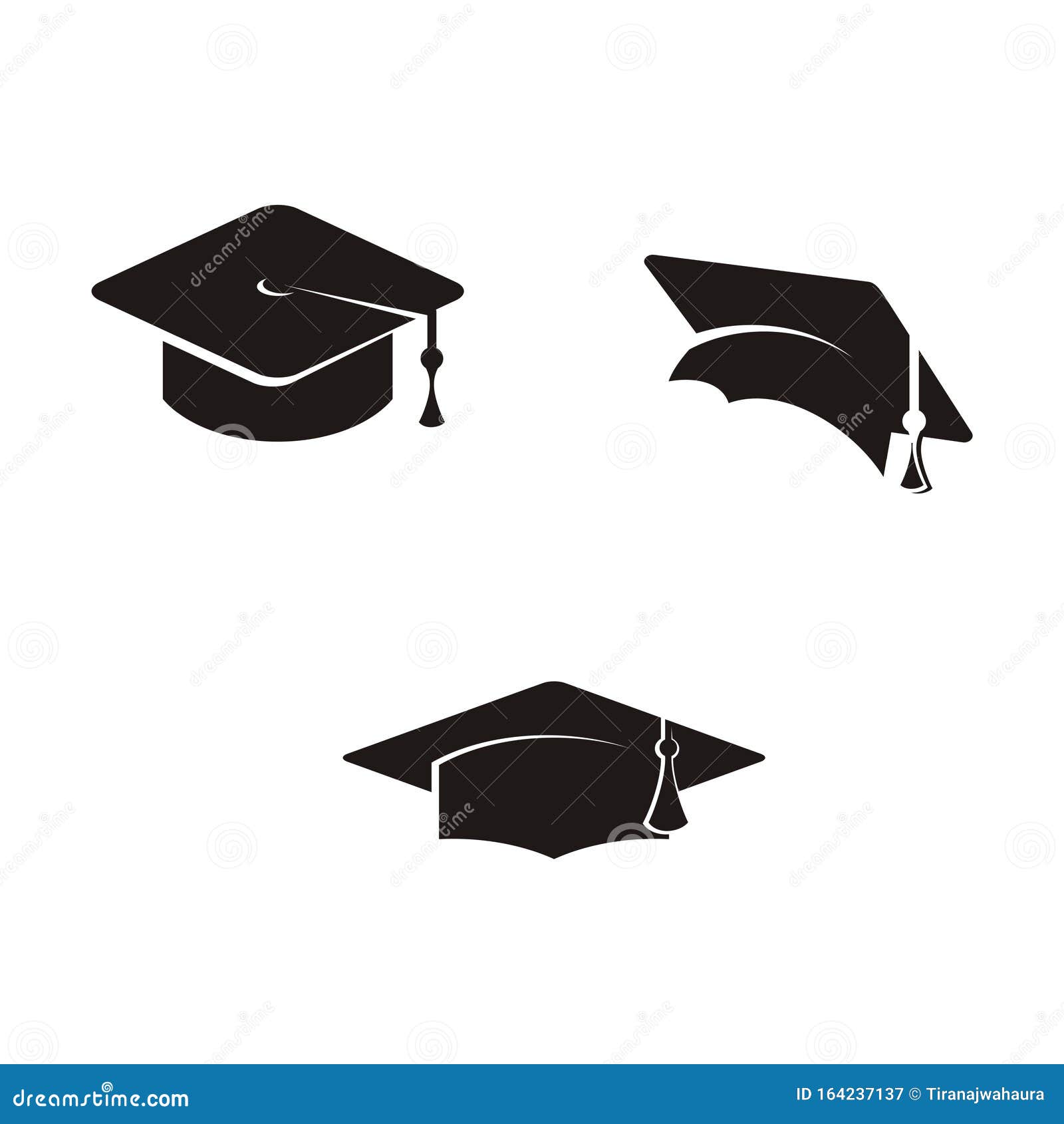 graduation cap  , academy hat  flat simple cartoon 