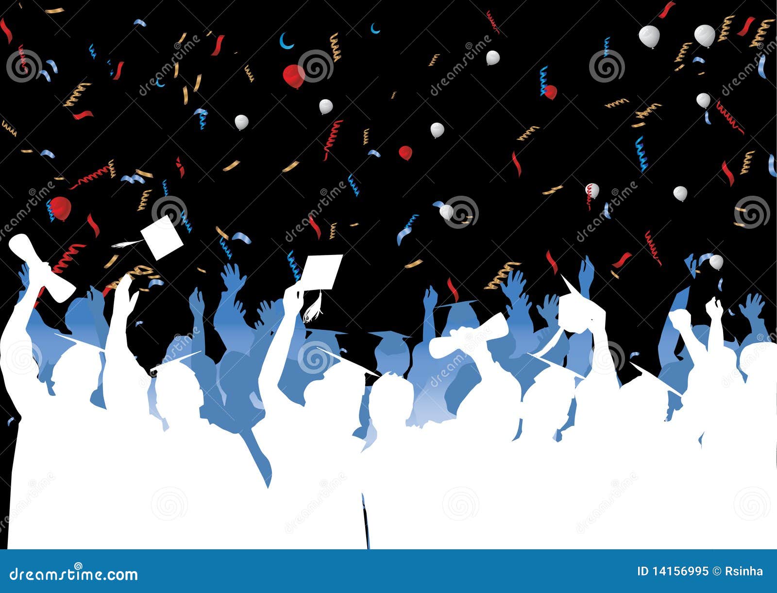 graduation celebration in silhouette