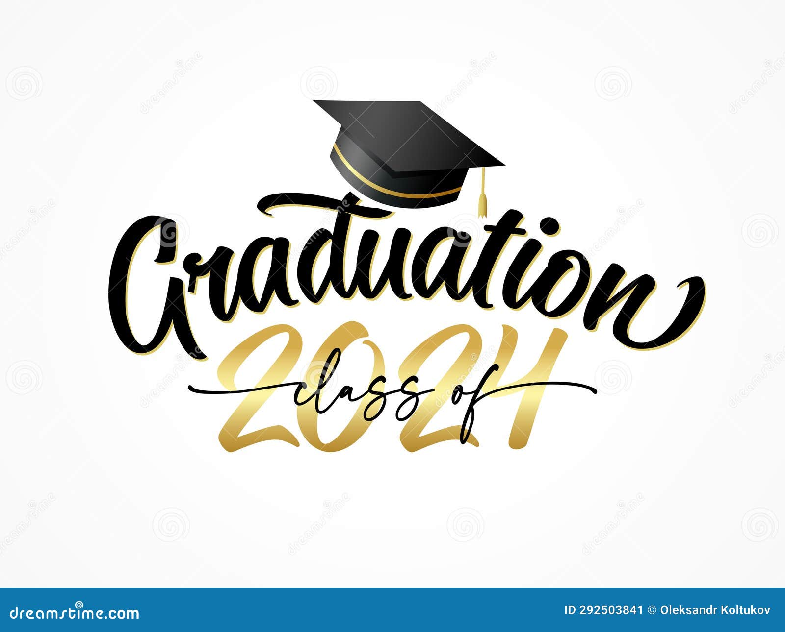 Graduation 2024 Class of Square Academic Cap Stock Vector
