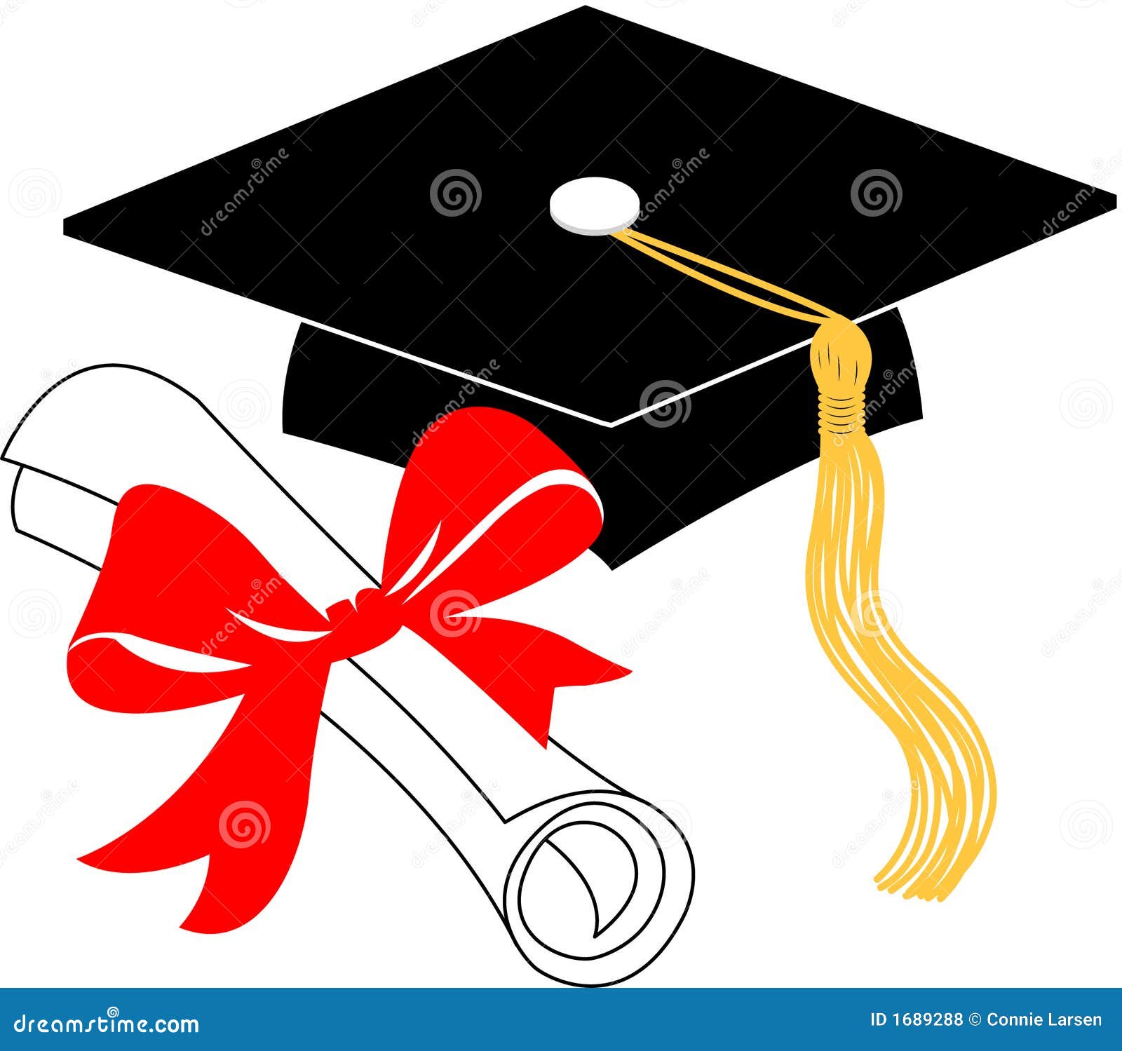 graduation diploma and cap/eps