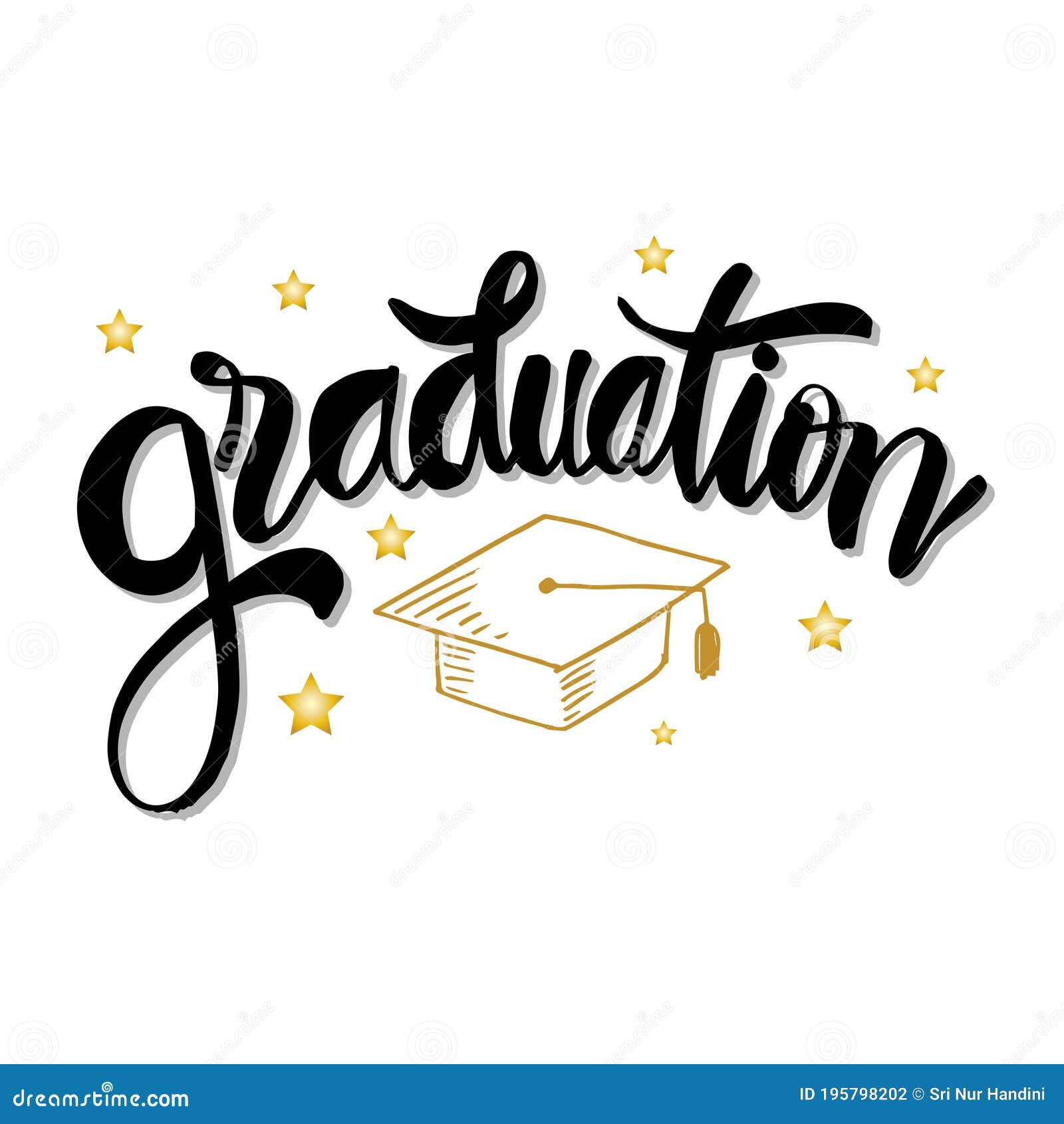 Graduation Hand Drawn Lettering Stock Vector - Illustration of