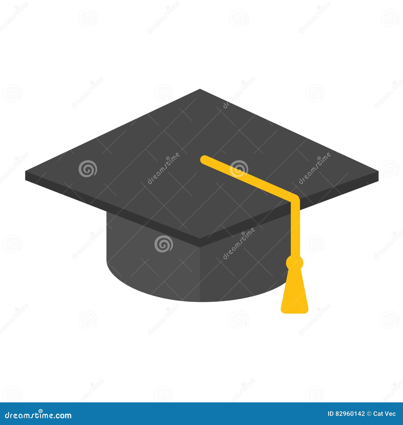 Graduation hat isolated stock vector. Illustration of high - 82960142