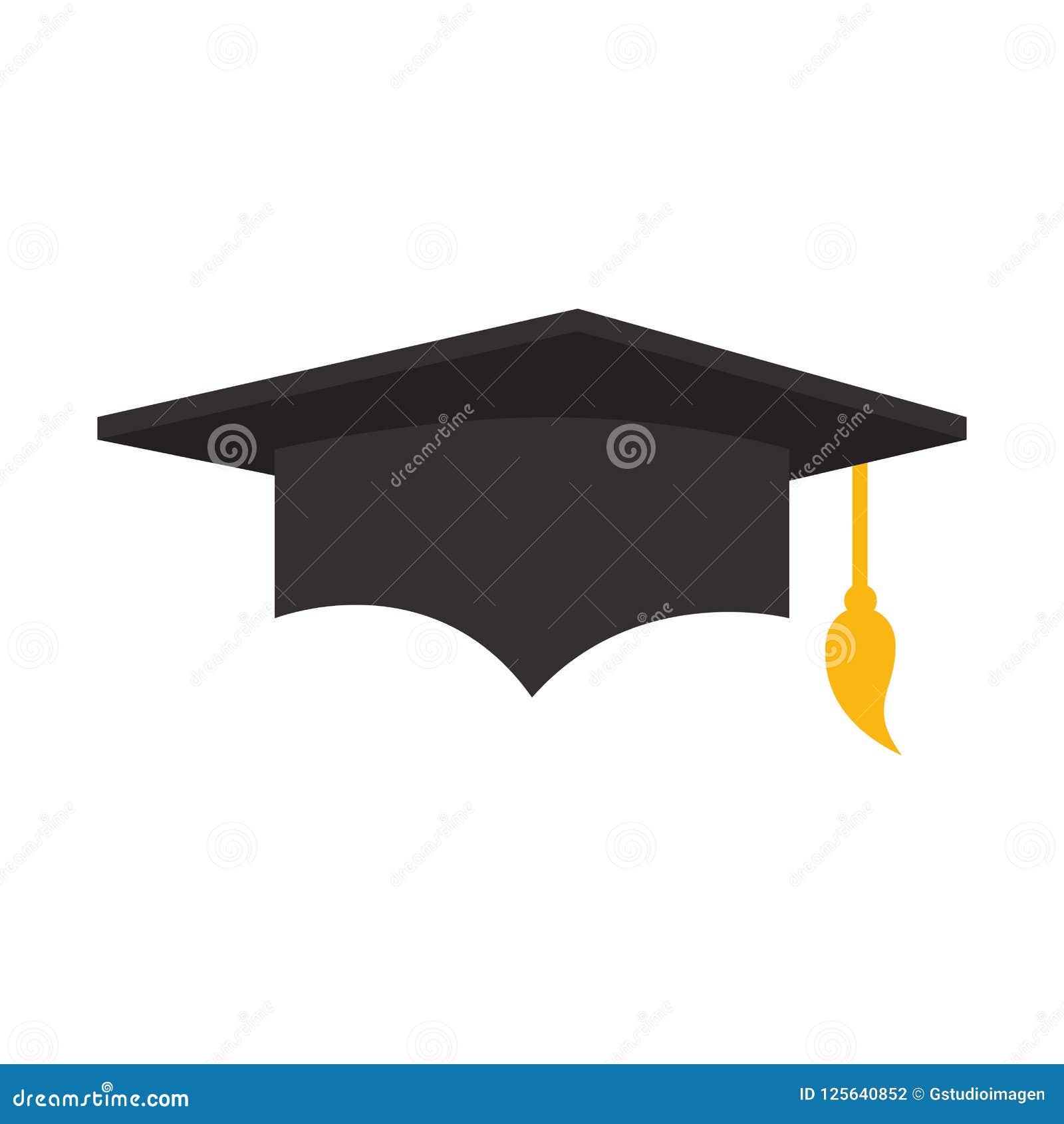 Graduation Hat Isolated Icon Stock Vector - Illustration of grad ...