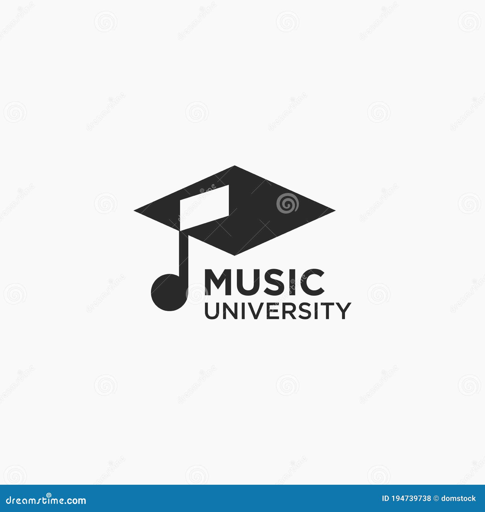 Graduation Hat of Musical Note Logo Icon Vector Template Stock Vector