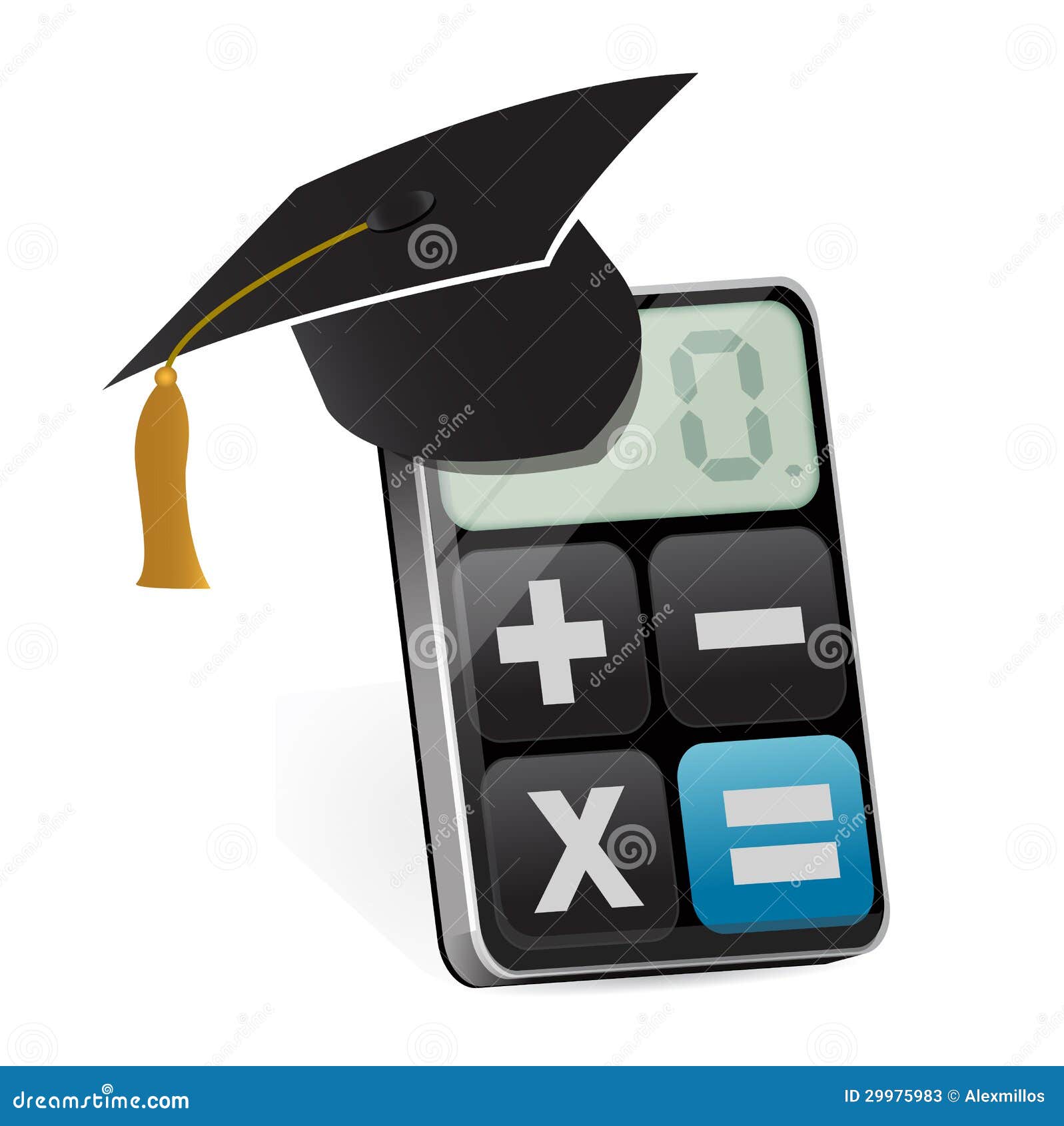 Graduation and Modern Calculator Stock Illustration Illustration of