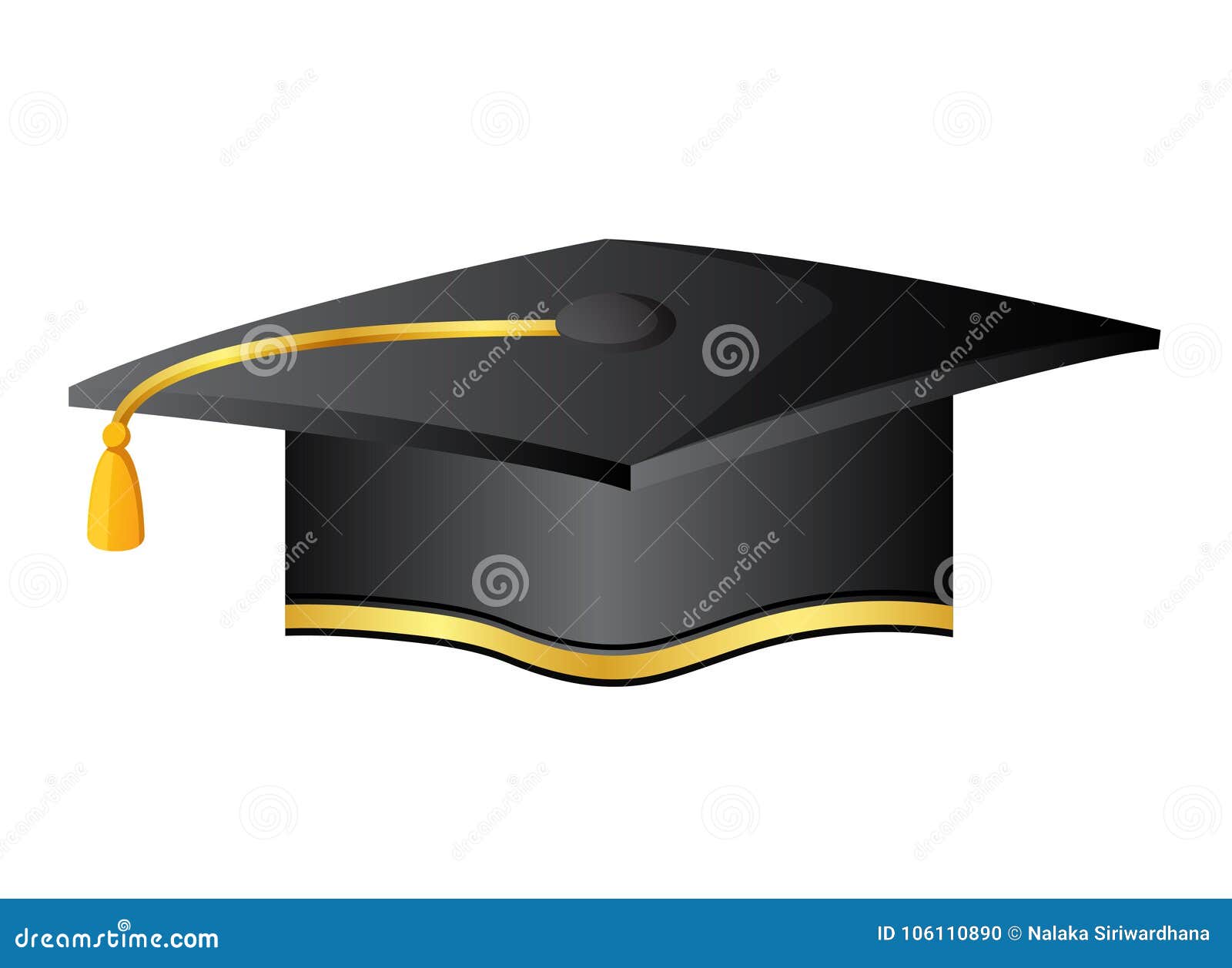 Graduation Mortar Board Hat or Cap Stock Vector - Illustration of ...