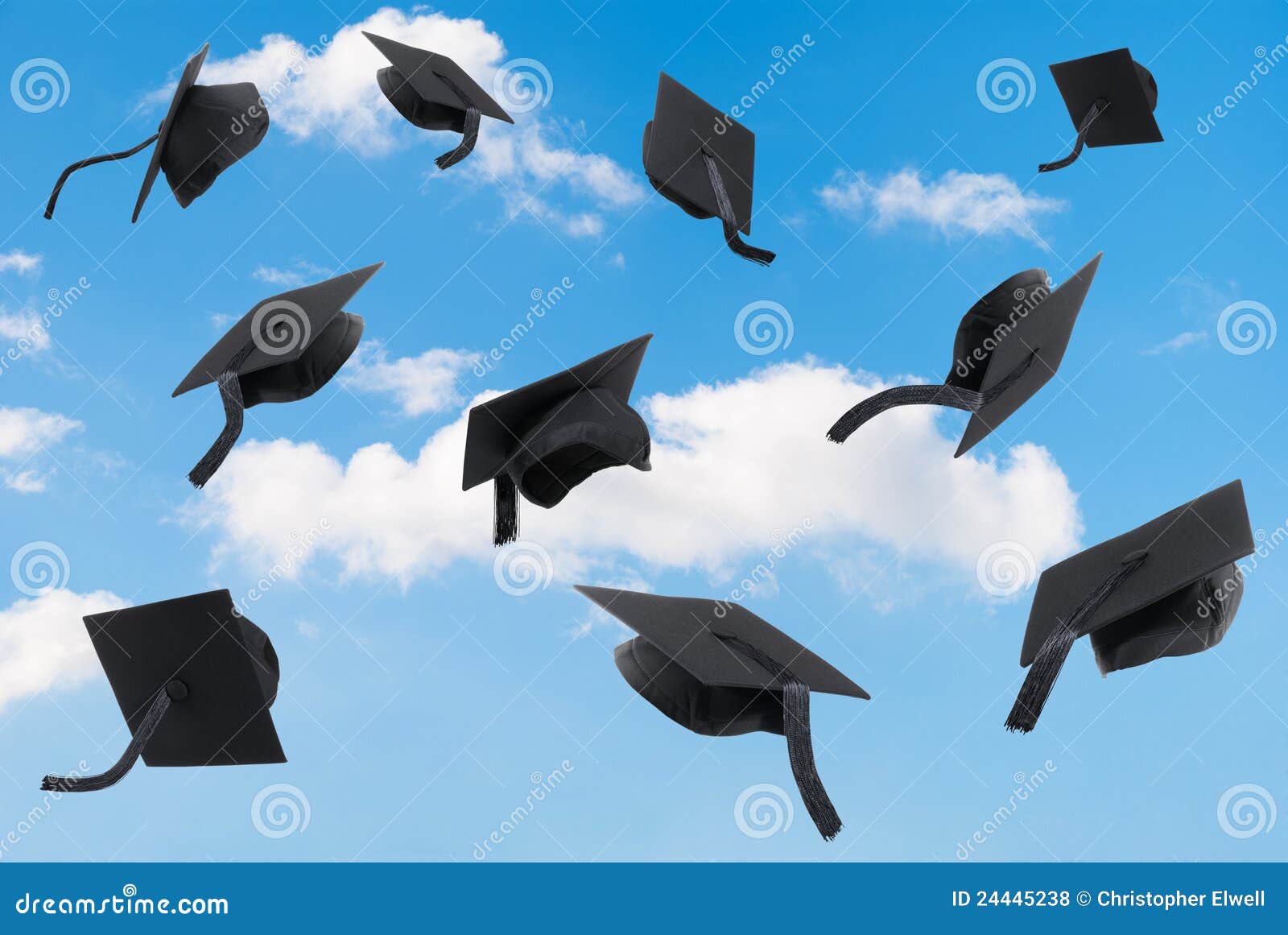 Graduation Mortar Boards stock photo. Image of graduation 24445238