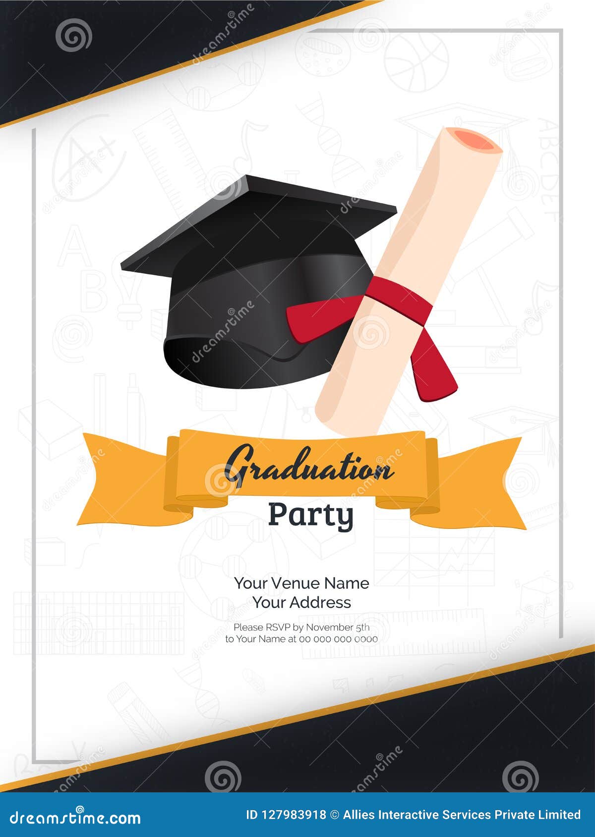 Graduation Party Invitation Card or Template Design with Pertaining To Graduation Pop Up Card Template
