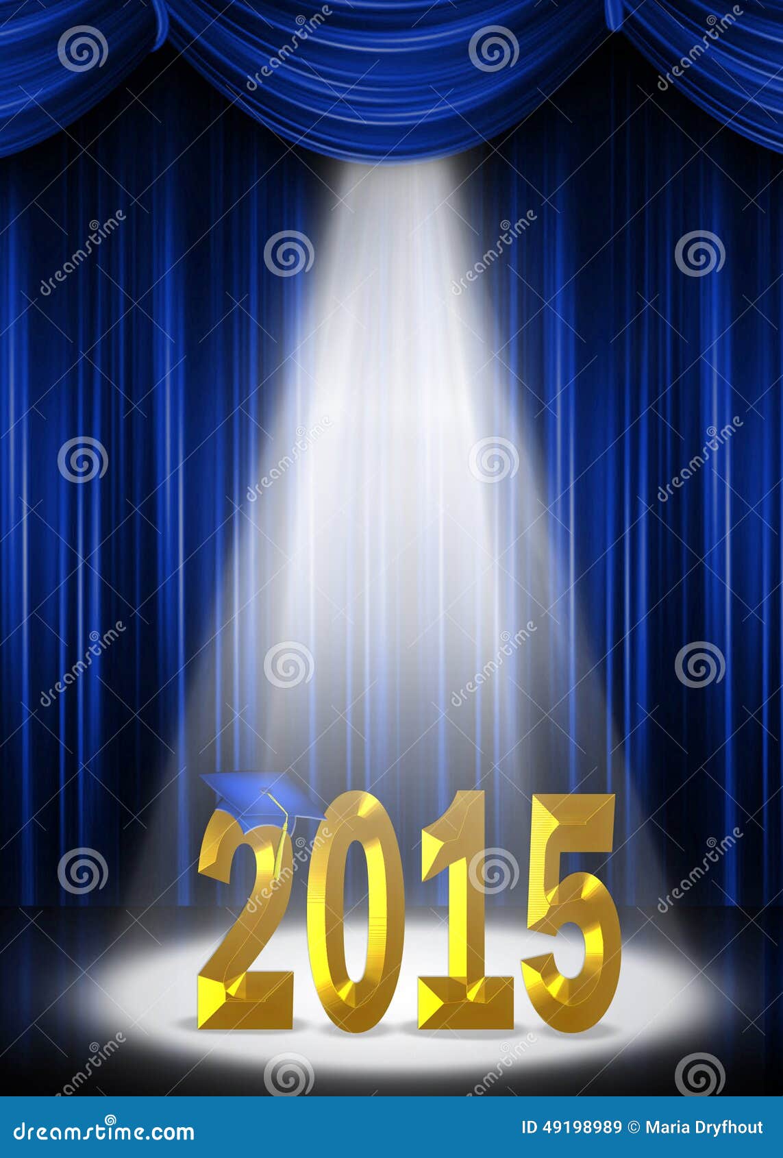 Graduation 2015 in the Spotlight Stock Illustration Illustration of