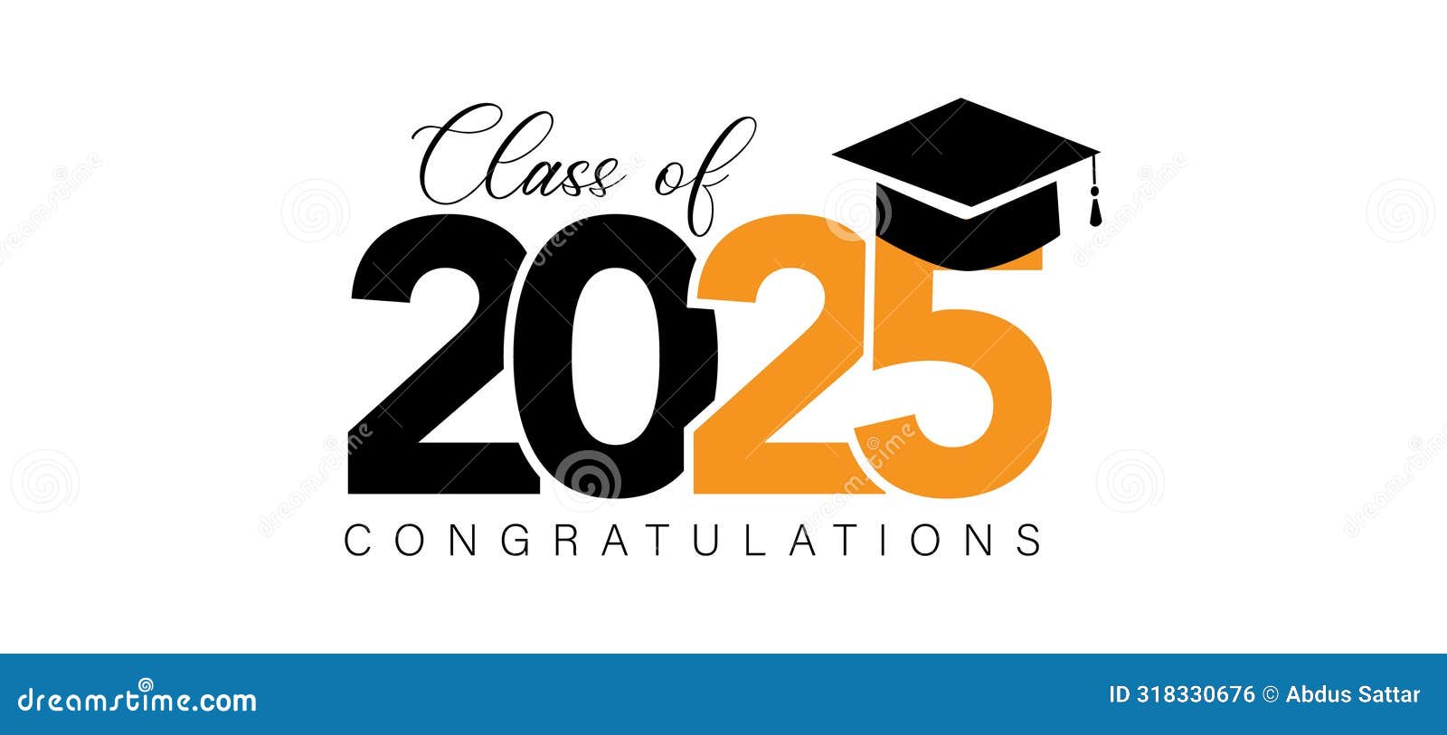 Class of 2025 Graduation Template Set. Congratulations Graduates Celebration Design Stock Vector