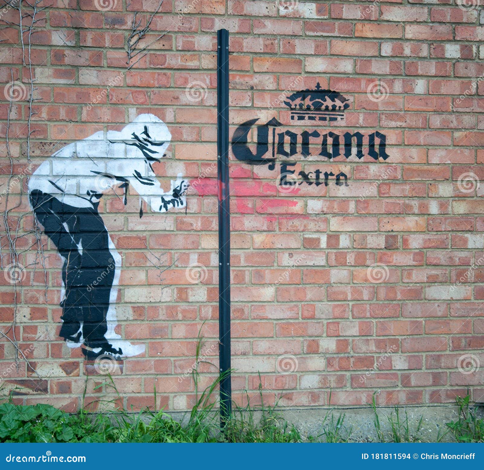 Graffiti Artist Interpetition of the Corona Virus Editorial Stock Image