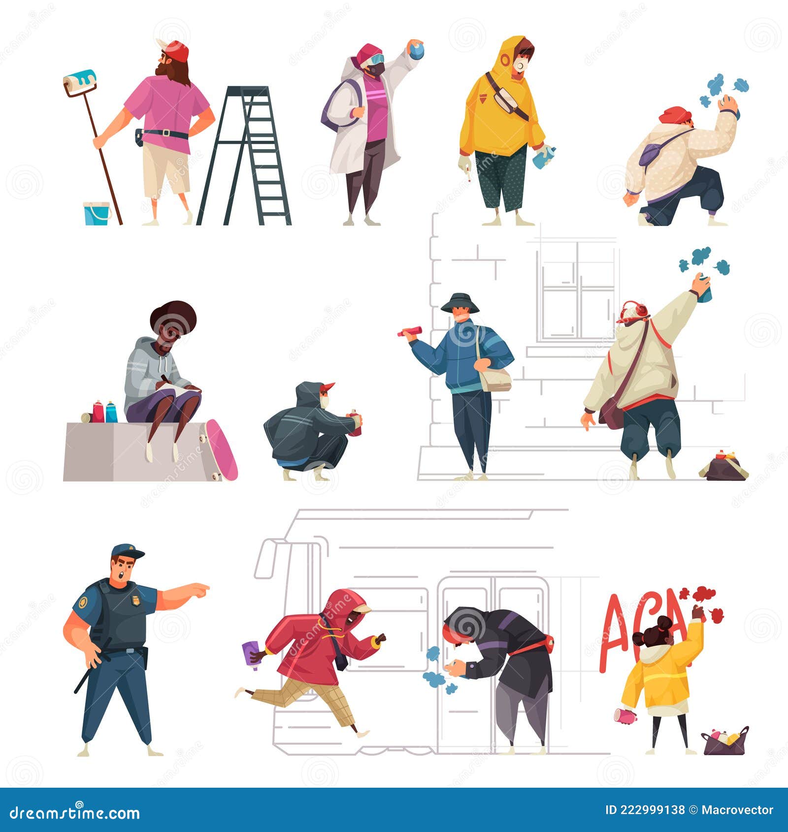 Graffiti Artist Cute Cartoon Stock Illustration | CartoonDealer.com