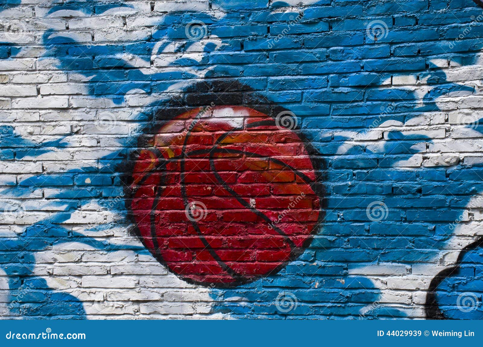 Graffiti of a Basketball on the Wall. Stock Image Image of basketball