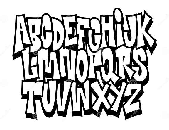 Graffiti Cartoon Comic Doodle Font Alphabet. Vector Stock Vector ...