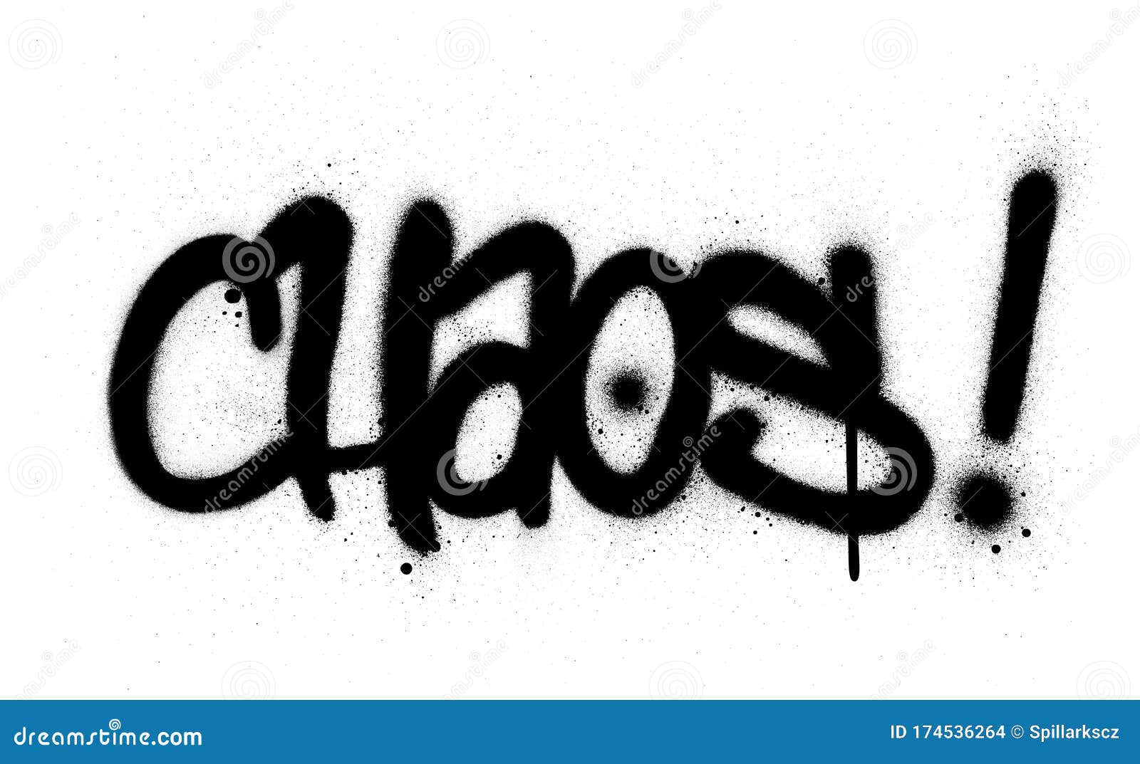 Graffiti Chaos Word Sprayed in Black Over White Stock Vector