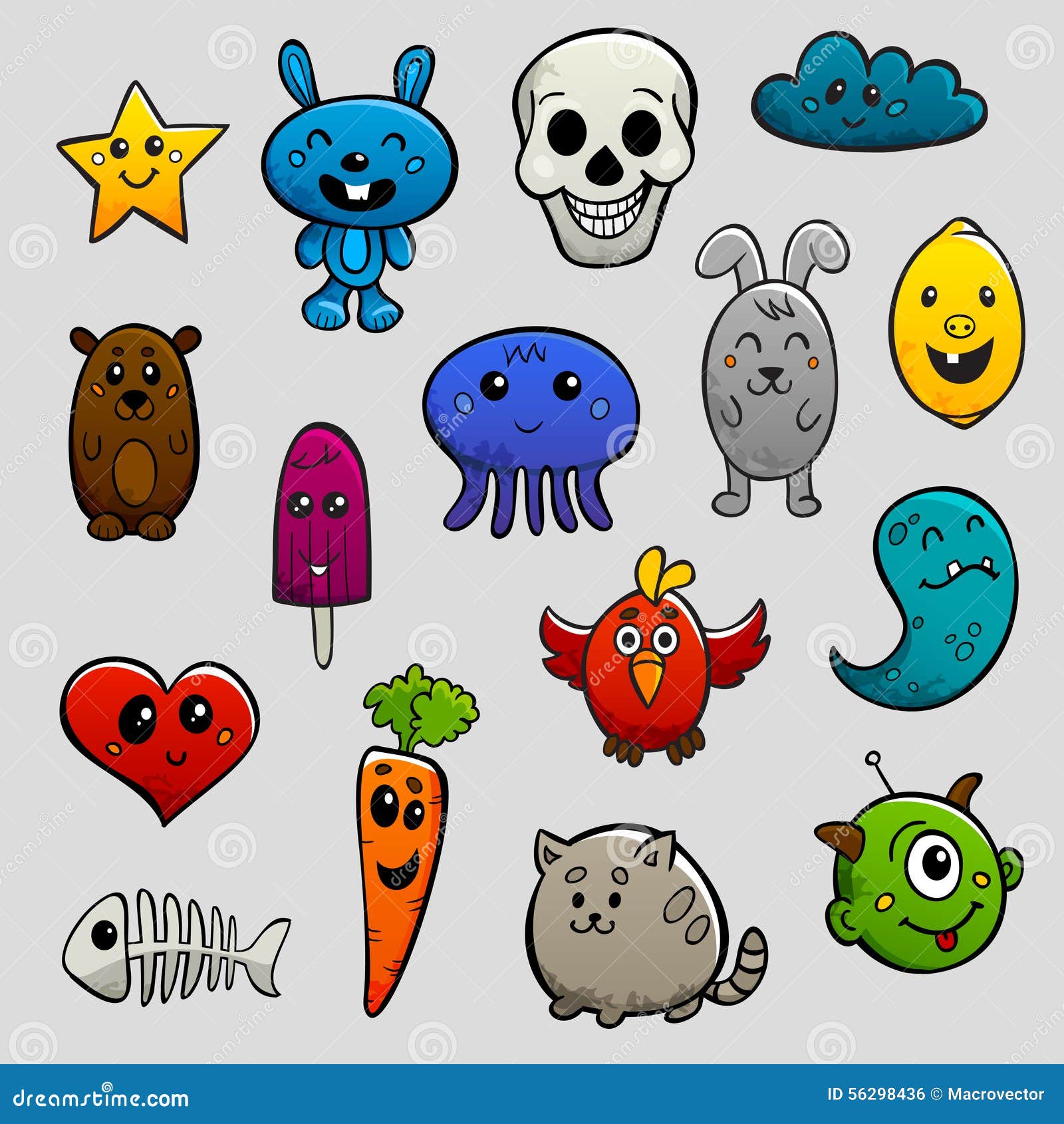 Graffiti Characters Flat Icon Set Stock Vector - Illustration of cool,  animal: 56298436