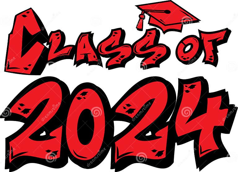 A2 Graffiti Class of 2024 Red Logo Stock Illustration Illustration of